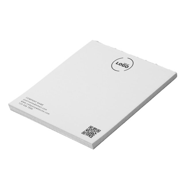 Bloc De Notas Moderno logotipo comercial Código QR Gris claro (Lado Izquierdo)