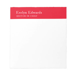 Bloc De Notas Moderno Minimalista Rojo Blanco Llano De Moda