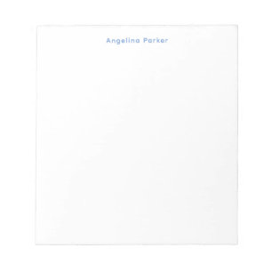 Bloc De Notas Moderno Minimalista sencillo blanco azul