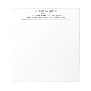 Bloc De Notas Moderno Minimalista Simple Blanco Profesional