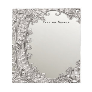 Bloc de notas moderno Ornate Silver