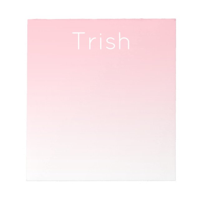 Bloc de notas moderno personalizado Ombre, rosa (Frente)