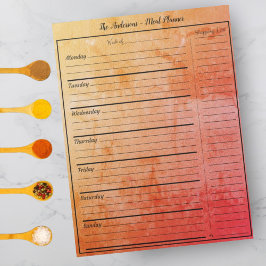 Bloc De Notas Moderno planificador de comidas de comida - Retro 