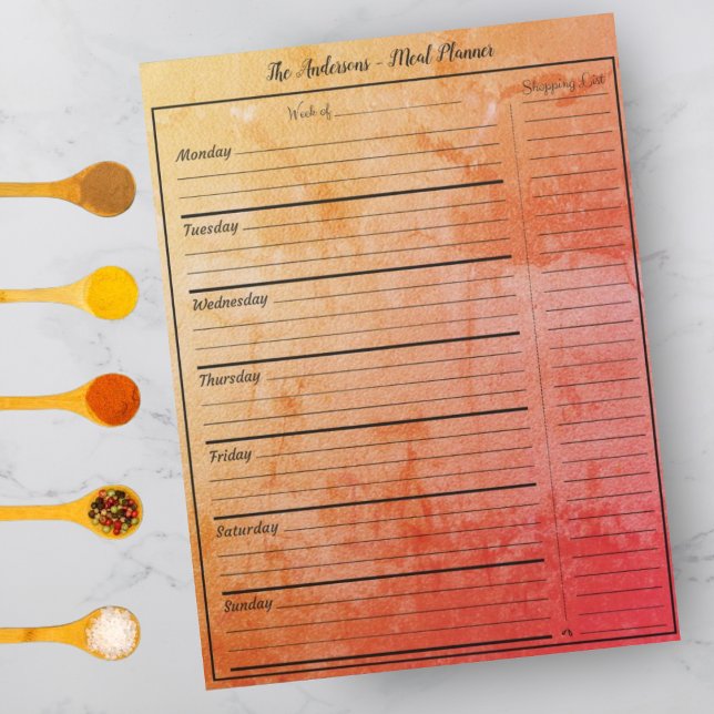 Bloc De Notas Moderno planificador de comidas de comida - Retro  (Subido por el creador)