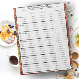 Bloc De Notas Moderno planificador de comidas - Floral de Chintz