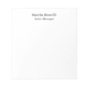 Bloc De Notas Moderno Profesional Clásico Negro y Blanco