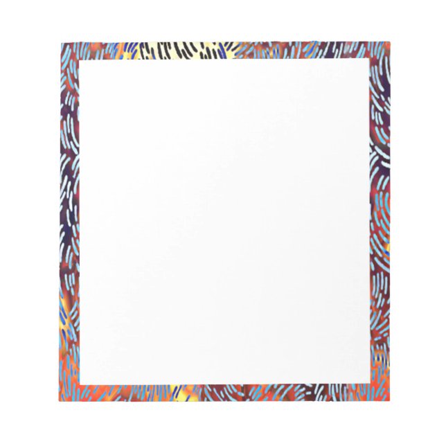 Bloc De Notas Moderno Resumen Arte Rojo Amarillo Negro (Frente)