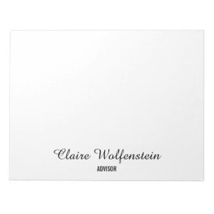 Bloc De Notas Moderno Script Profesional Personalizado Elegante