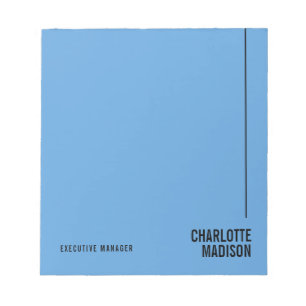 Bloc De Notas Moderno Simple Cielo Azul Minimalista Nombre Propi
