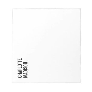 Bloc De Notas Moderno Simple Negro Blanco Minimalista Sencillo
