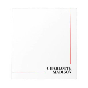 Bloc De Notas Moderno Simple Negro Blanco Moderno Minimalista Pl