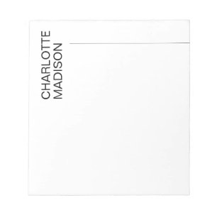 Bloc De Notas Moderno Simple Negro Blanco Moderno Minimalista Pl