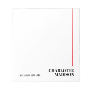 Bloc De Notas Moderno Simple Negro Blanco Moderno Minimalista Pl