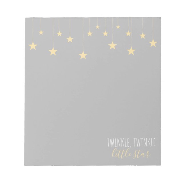 Bloc De Notas Moderno Twinkle Little Star Baby Shower (Frente)