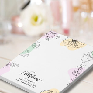 Bloc De Notas Moderno y elegante arte de la línea floral verde d