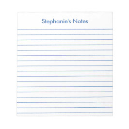 Bloc De Notas Moderno y elegante con lino azul personalizado