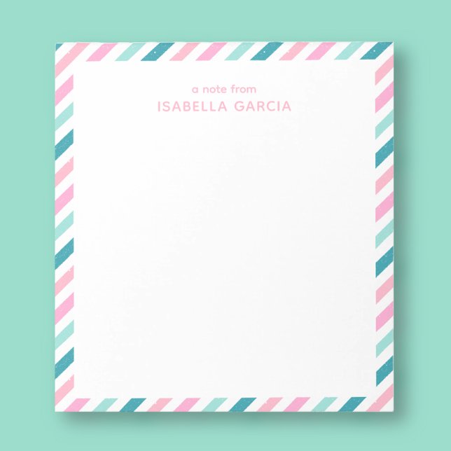 Bloc de notas moderno y fresco personalizado (Customize this cool notepad with "a note from" and name, and make a unique gift for a teacher.)