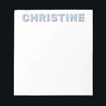 Bloc De Notas Moderno y lindo cielo claro azul brillante profeso<br><div class="desc">Moderno Classic Cute Light Sky Azul Brillante Cerezo Típográfico Rojo Niños Teacher Notepad</div>