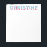 Bloc De Notas Moderno y lindo cielo claro azul brillante profeso<br><div class="desc">Moderno Classic Cute Light Sky Azul Brillante Cerezo Típográfico Rojo Niños Teacher Notepad</div>