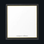 Bloc De Notas Moderno y sencillo borde de oro negro personalizad<br><div class="desc">Bloc de notas simple y moderno con borde de oro negro personalizado</div>