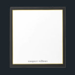 Bloc De Notas Moderno y sencillo borde de oro negro personalizad<br><div class="desc">Bloc de notas simple y moderno con borde de oro negro personalizado</div>