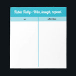Bloc De Notas Moderno y simple mesa de Bunco azul blanco<br><div class="desc">Añade estilo y diversión a tu noche de juego con esta hoja de conteo de mesa azul y blanco de Bunco. Diseñado para los jugadores de Bunco, es fácil de leer, fácil de anotar y mantiene tu juego organizado. Presenta el divertido "Win, Laugh, Repeat" Bunco que dice para mantener la...</div>