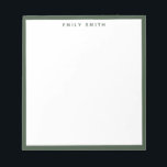 Bloc De Notas Moderno y simple verde<br><div class="desc">Bloc de notas de borde profesional verde simple y moderno</div>