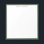 Bloc De Notas Moderno y simple verde<br><div class="desc">Bloc de notas de borde profesional verde simple y moderno</div>