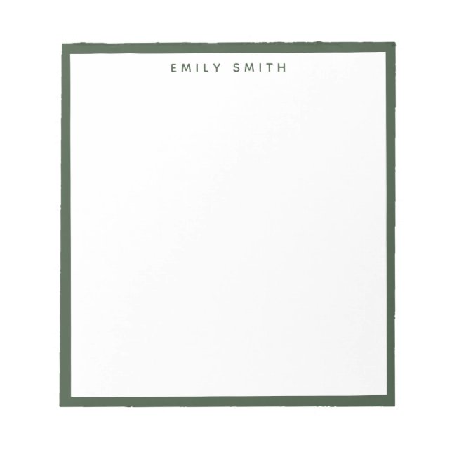 Bloc De Notas Moderno y simple verde (Frente)