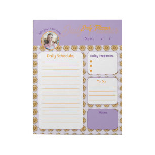Bloc De Notas Modernos 3D Blush Naranja Floral Mandala Diario Po