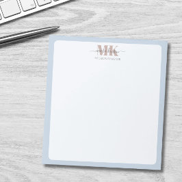 Bloc De Notas Modert Mocha Mousse Monogram Dusty Blue