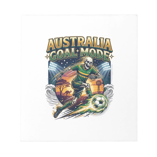 Bloc De Notas Modo de objetivo de Australia esqueleto de striker (Frente)