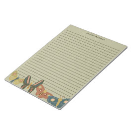 Bloc De Notas Modos de arte popular, mariposas, verde sabio