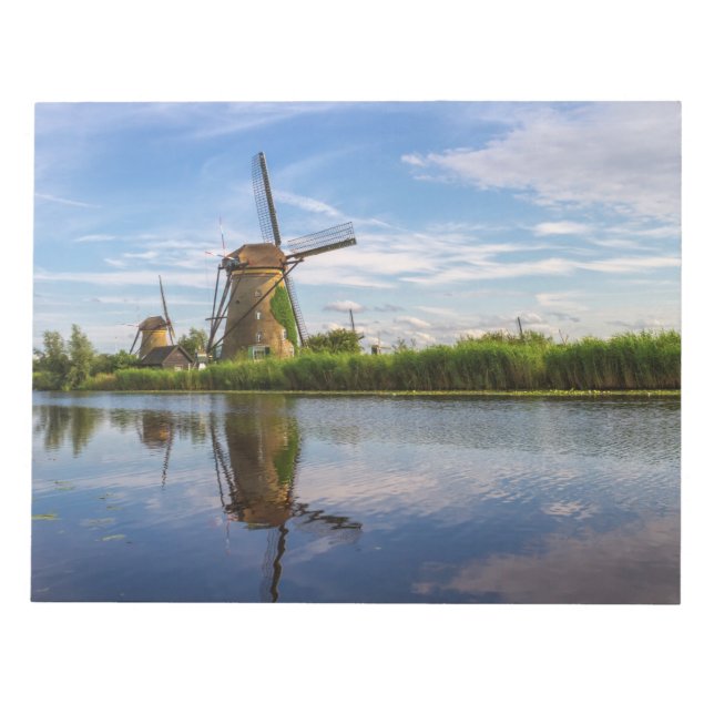 Bloc De Notas Molinos de viento en Kinderdijk, Holanda, Países B (Frente)