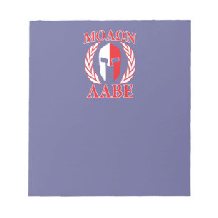 Bloc De Notas Molon Labe Spartan Mask Laurels Navy Blue