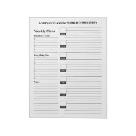 Bloc De Notas Monday Start Weekly Notepad Functional Lined
