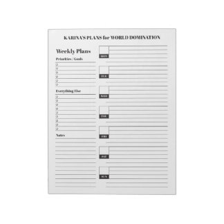 Bloc De Notas Monday Start Weekly Notepad Functional Lined 