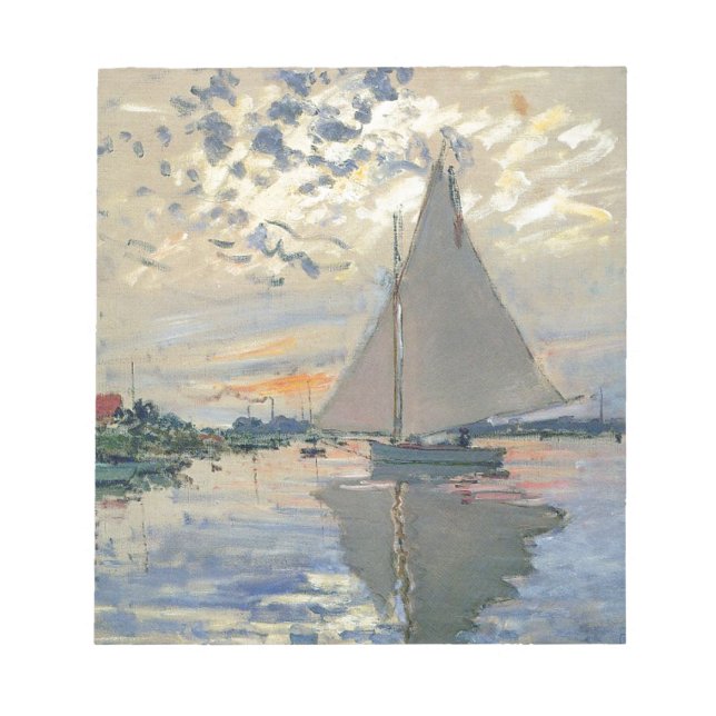 Bloc De Notas Monet Sailboat Impresionismo Francés Arte Clásico (Frente)