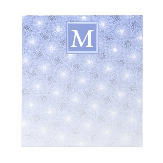 Bloc De Notas Monogram blue circles pattern (Frente)