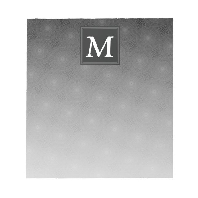 Bloc De Notas Monogram charcoal circles pattern (Frente)