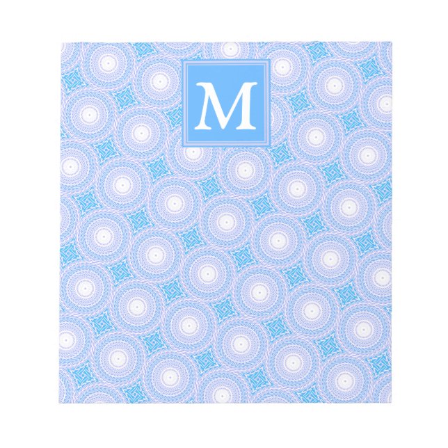 Bloc De Notas Monogram Electric blue circles pattern (Frente)
