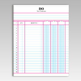 Bloc De Notas Monogram Name Accounting Ledger Paper Notepad