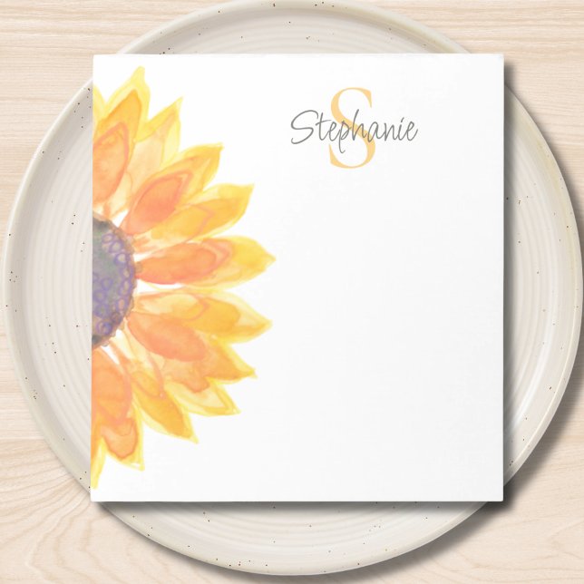 Bloc De Notas Monogram Name Sunflower (Subido por el creador)