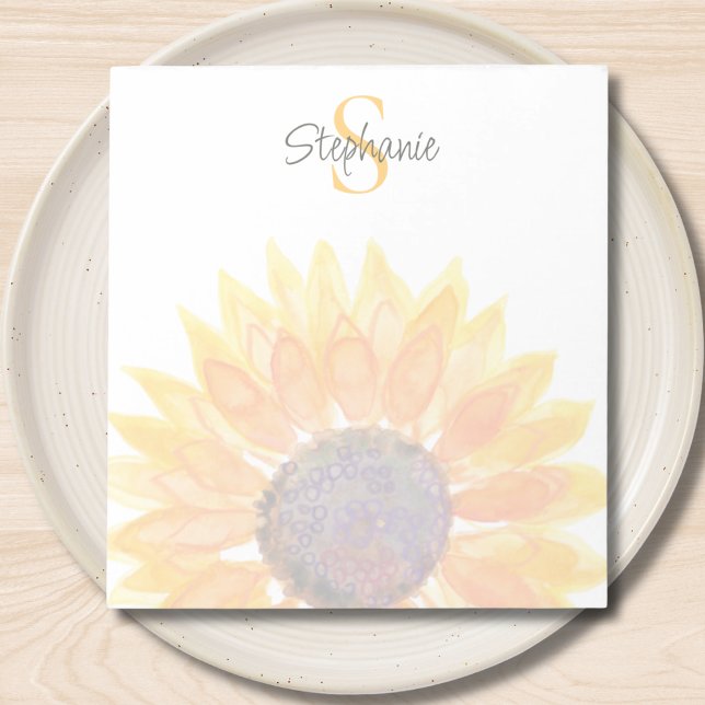 Bloc De Notas Monogram Name Sunflower  (Subido por el creador)