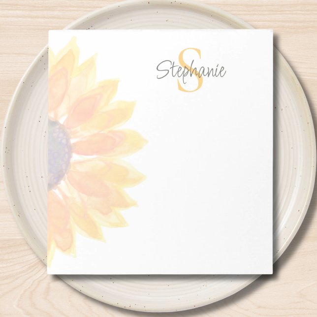 Bloc De Notas Monogram Name Sunflower (Subido por el creador)