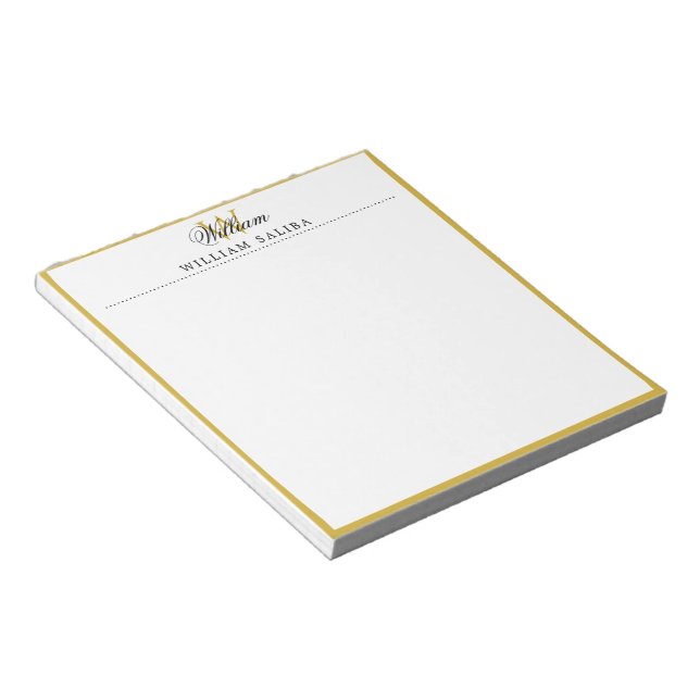 Bloc De Notas Monogram Personalized Notepad with Custom Name Loo (Lado Derecho)