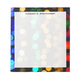 Bloc De Notas Monograma Azul, Verde, Rojo, Oro Resumen Geométric