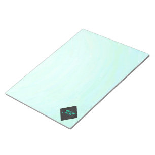 Bloc De Notas Monograma azul y negro de hielo de menta