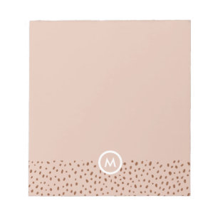 Bloc De Notas Monograma Beige de moda con Terracotta Boho Brown