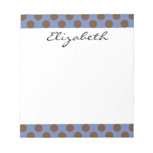 Bloc De Notas Monograma Blue Brown Cute Moda Patrón de punto de